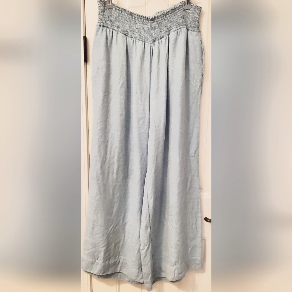 XL JOIE LYOCELL LIGHT BLUE BABY BLUE WIDE LEG PANTS